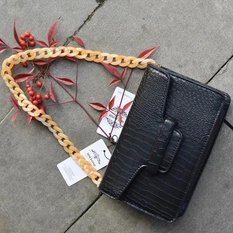 17Mm*22Mm Creative Small Fish Bone Resin Chain Chain Acrylic Bag Strap Bag Shoulder Strap Bag Chain