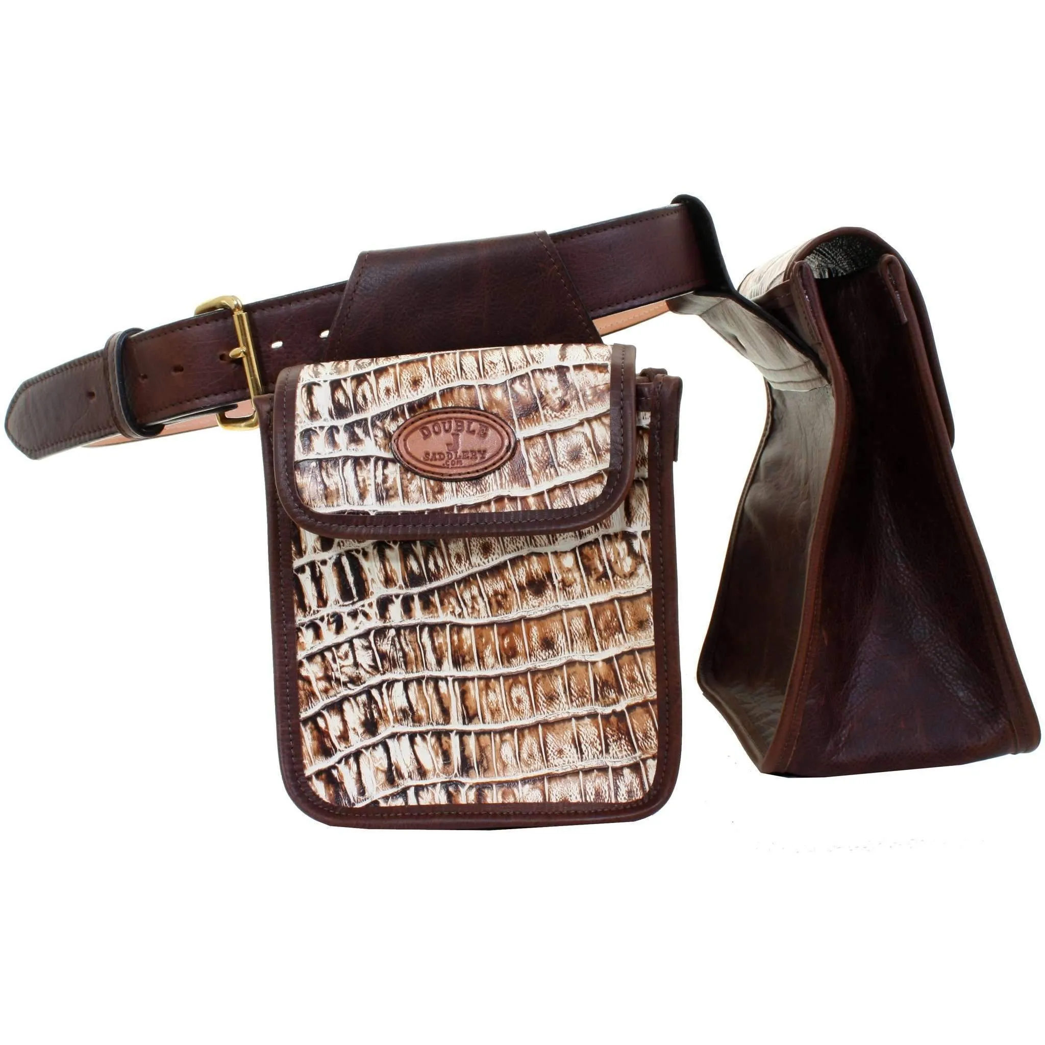 BB33 - Cream Vintage Gator Print Bird Bag