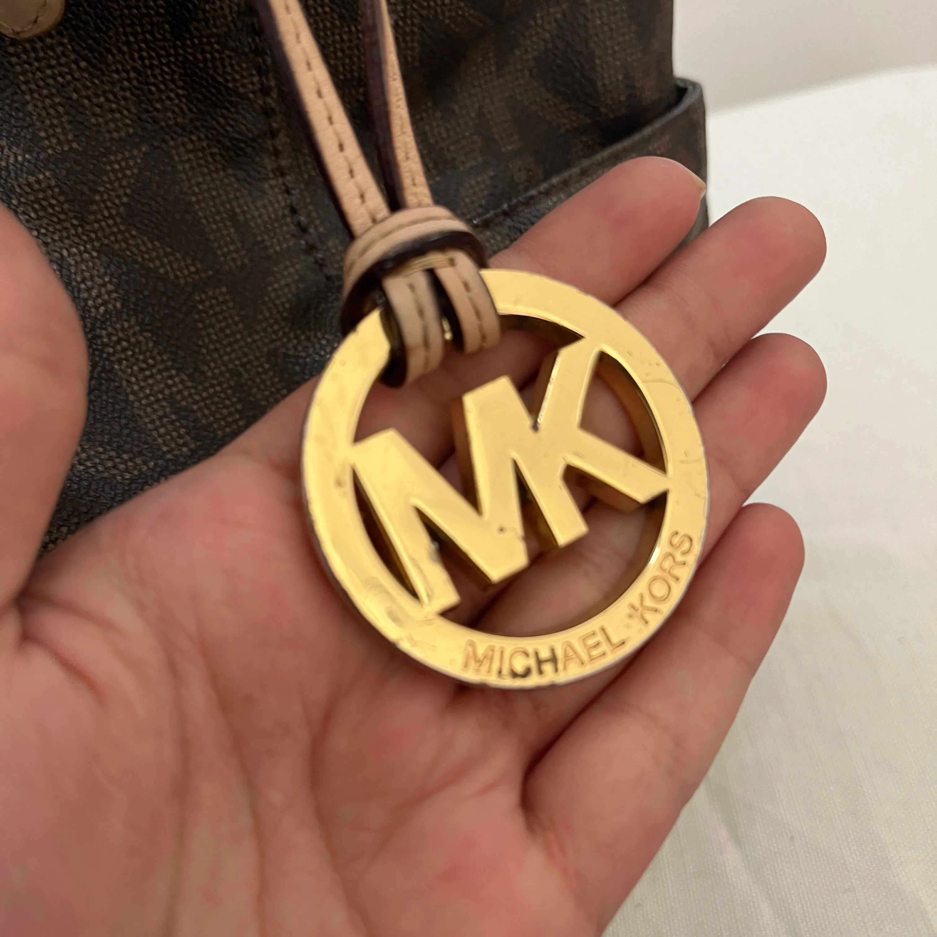 Michael Kors Brown Monogram Coated Canvas Shoulder Bag | Pre Loved |