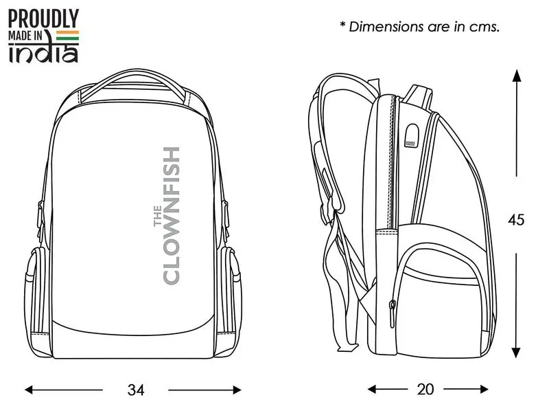 THE CLOWNFISH 30 Ltrs Black Laptop Backpack (TCFBPPO-ABRSKBL13)